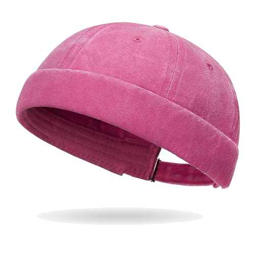 Classic Vintage Style Solid Color Sailor brimless Skull hat Casual Washed Cotton Rolled Cuff Harbour Hat