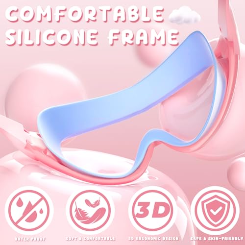 COOLOO Kids Swim Goggles 2 Pack Swimming Goggles Anti-Fog UV Protection Wide View Waterproof Kids Goggles for Boys Girls 3-15
