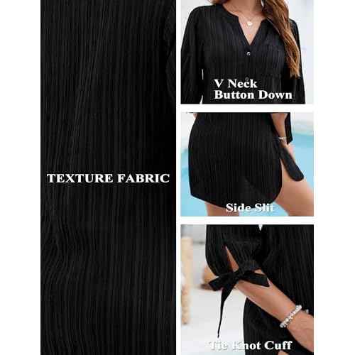 Blooming Jelly Womens Swimsuit Coverup Button Down Bathing Suit Cover Up Tie Swim Beach Cover Ups