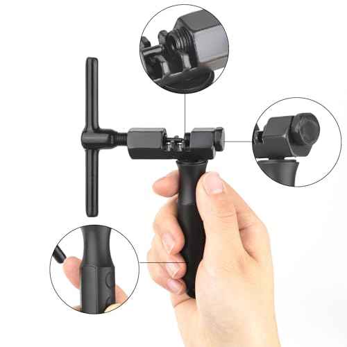 Bike Chain Breaker Tool, Universal Bicycle Chain Tool for 1/3/5/6/7/8/9/10/11/12/13 Speed Chains Link Durable Bike Chain Cutter Tool with Spare Replaceable Pin