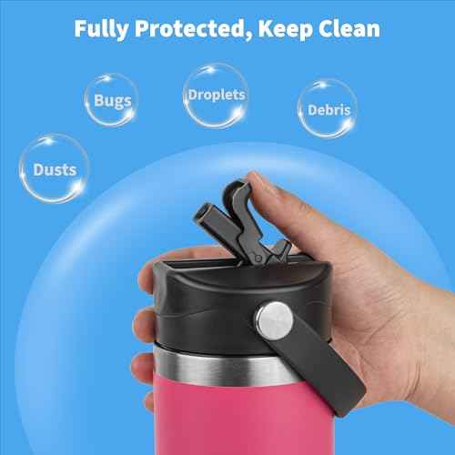 Straw Lid for Yeti Rambler 12 18 26 36 64 oz Water Bottle, Replacement Straw Cap with Straw for Yeti Rambler Bottle, Dust Cover, Flexible Handle