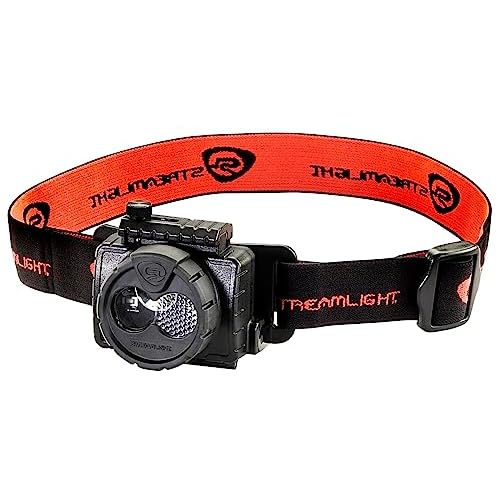Streamlight 61601 Double Clutch USB 125-Lumen Multi-Fuel LED Headlamp with Elastic Head Strap, Rubber Hard Hat Strap, and USB Cable, Black