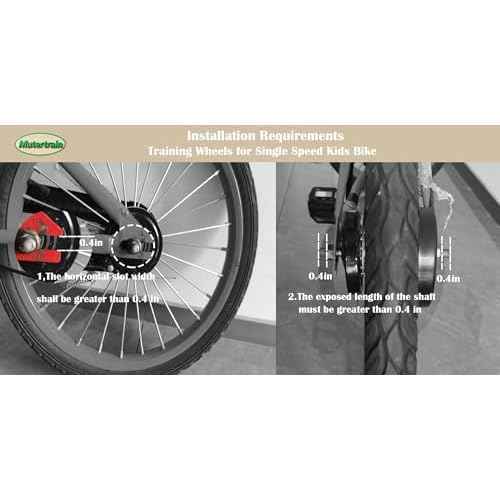 Flash Training Wheels for 12 14 16 18 20 Inch Kids Bike£¬Heavy Duty Training Wheels for Single Speed Bicycle (Black)