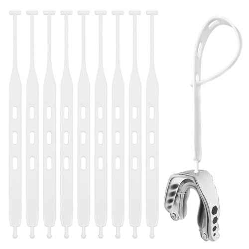 5pcs Rugby Mouth Guard Strap, Football Mouth Piece Tether Only Universal Replacement Strap for Teens Sports Football Rugby Hockey Basketball Boxing for Most Mouthguards Accessories (White)