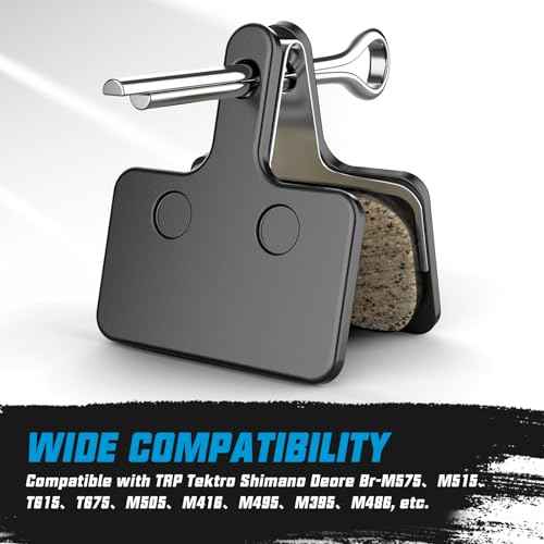 Bike Brake Pads, 4 Pairs Resin Semi-Metallic Bicycle Brake Pads, Brake Pad Fits for TRP Tektro Shimano Deore Br-M575 M515 T615 T675 M505 M416 M495 M395 M486, Disc Brake Pads for Mountain Bike
