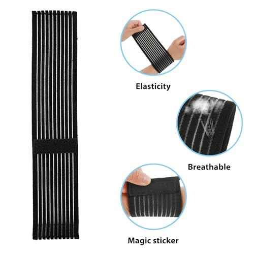 2 PCS Elastic Wrist Support Band Wrap Breathable Wrist Brace Adjustable Wrist Straps Support Relieves Wrist Pain Arthritis Tendonitis Sports Use for Men and Women Right & Left (Black)