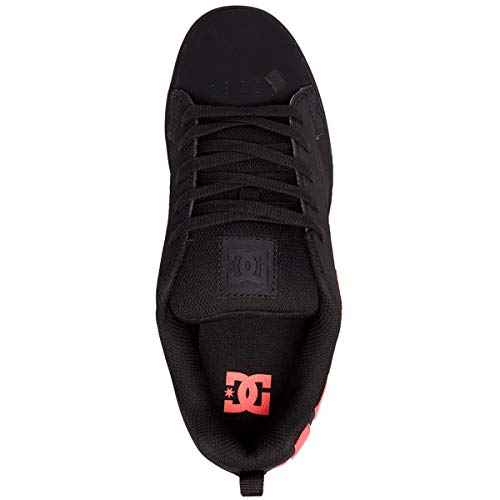 DC womens Court Graffik Low Top Casual Skate Shoe, Black/Hot Pink, 5.5 US