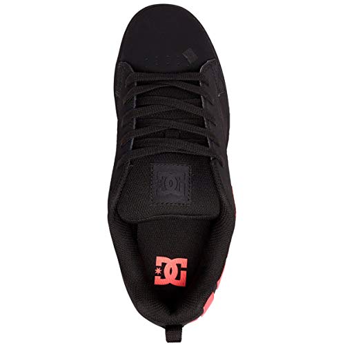 DC womens Court Graffik Skate Shoe, Black/Hot Pink, 8.5 US
