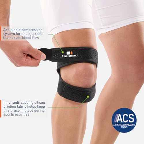 Dual Knee Strap Patella Brace for Knee Pain Relief, Runner¡¯s Knee, Jumper¡¯s Knee, Gym Exercise, Patellar Tendonitis, Osgood-Schlatter (Black, L/XL)
