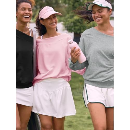 Fisoew Women's Off The Shoulder Sweatshirt Casual Long Sleeve Loose Fit Fall Pullover Top