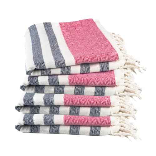 Cotton Turkish Beach Towel with Towels Oversized 36"x72" Pool Absorbent Extra Large Quick Dry Sand Travel Towel (Ros? & Riviera, 4 Pack)