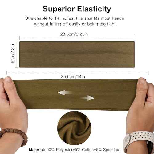 Headbands for Women, 8pcs Stretchy Non Slip Soft Cotton Cloth Hair Bands for Sports, Workout, Yoga and Running