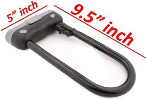 Heavy Duty 14mm U Lock for Bikes - Anti-Theft Bicycle Lock with Mount & 2 Keys