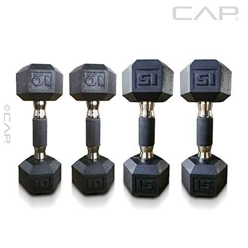 CAP 50 lbs Coated Dumbbell Set | Multiple Styles