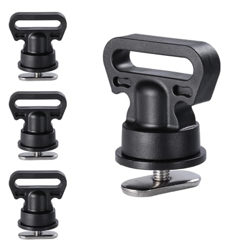 Kayak Track Mount Tie Downs, Track Mount Vertical Tie Down Points for Kayak Cart, Cooler, Battery Box, Fishing Crate and Other Kayak Accessories, 4 Pack