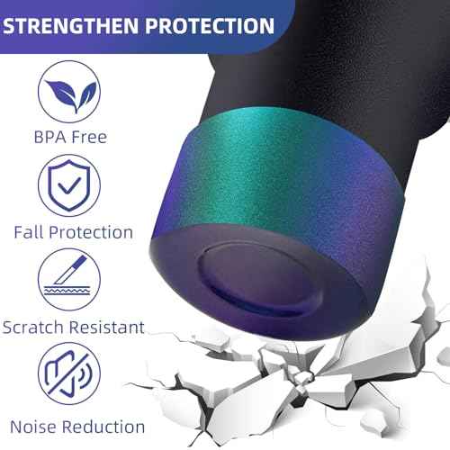 Gradient Silicone Boot and 2 PCS 10MM Glitter Straw Cover, Anti-Slip Sleeves Bottom Protector Compatible with Stanley Cup 20 30 40 Oz Water Bottle 2.8-3IN Base Halloween Tumbler Accessories Gifts