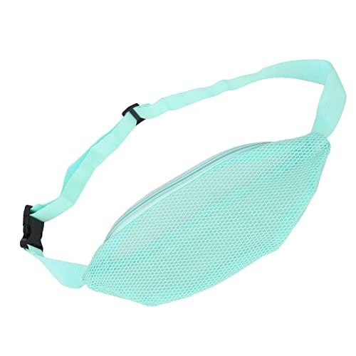 Beach Mesh Fanny Pack, Seashell Bag Mesh Beach Bag Breathable Waterproof Adjustable Belt Portable Lightweight Outdoor Sports Waist Pack for Travel