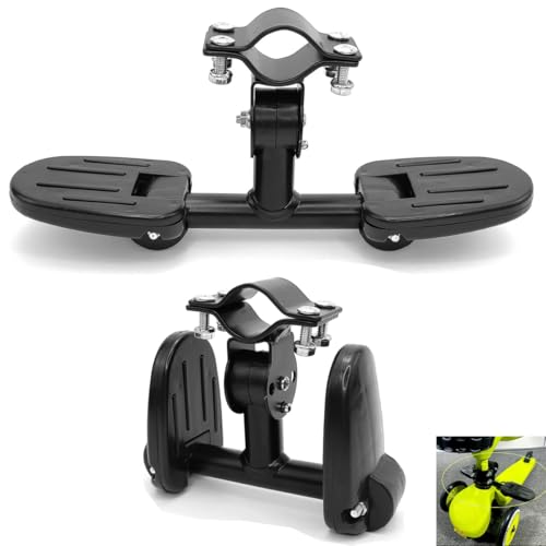 Kick Scooters Footrest with Folding Foot Rest Pegs Kids 3 Wheel Scooter Footrest Pedals for 3 Wheeled Scooter with Foldable Seat Front Mount Toddler Never Fall Down 2-in-1 Scooters
