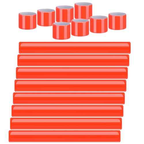 20 Pcs Reflector Snap Bands Fluorescent Slap Armbands High Visibility Slap Reflector Strips Safety Bands for Children Adults Boys and Girls When Cycling Running Hiking Jogging