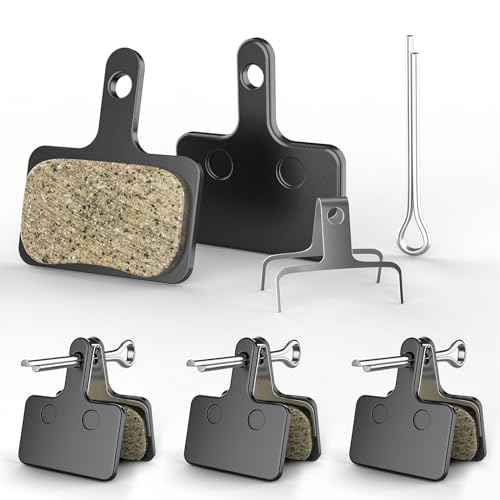 Bike Brake Pads, 4 Pairs Resin Semi-Metallic Bicycle Brake Pads, Brake Pad Fits for TRP Tektro Shimano Deore Br-M575 M515 T615 T675 M505 M416 M495 M395 M486, Disc Brake Pads for Mountain Bike
