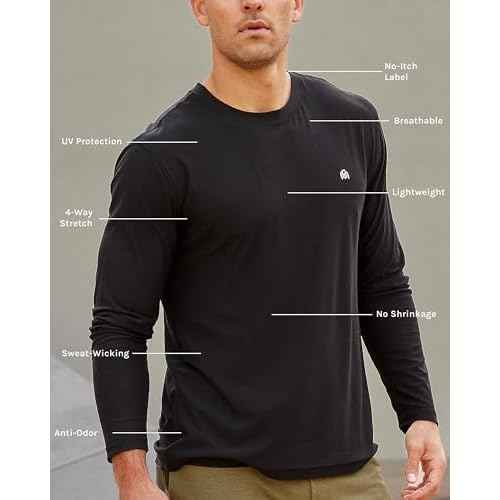 INTO THE AM Men¡¯s Performance Dri-Fit Long Sleeve Athletic Gym Shirt for Men S-3XL - Moisture-Wicking Workout & Running Tee