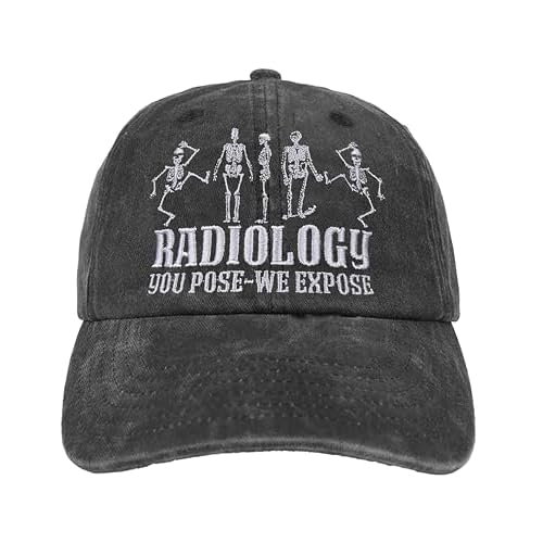 InnoBeta Radiology Gifts Cap for Men Women - Adjustable Vintage Washed Cotton Embroidered Hat - Radiology Tech Week Gift - Grey