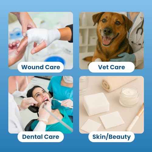 HCS Non-Woven 2x2 Gauze Pads - Non-Sterile, 4-Ply (200-Count) - Highly Absorbent, Low-Linting Squares - Gauze Sponges 2x2, Small - Medical Supplies, Wound Care, First Aid, Surgical Use, Dental