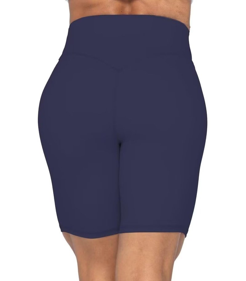 Sunzel No Front Seam High Waist Biker Shorts for Women, Squat Proof Yoga Workout Gym Bike Shorts 8" Inseam Ash Blue Large