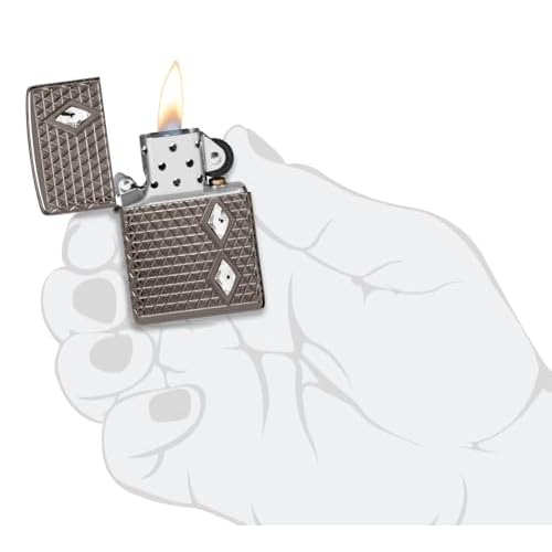 Zippo Diamond Pattern Design Armor Black Ice Pocket Lighter