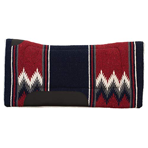 Weaver Equine 32" x 32" Contoured Acrylic Horse Saddle Pad, Shock Absorbing Western Saddle Pad for Protection, Durable Equine Supplies, ?Burgundy/Navy