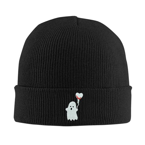 Fish Embroidery Beanie Hat Winter Warm Knit Cuffed Skull Cap for Women Men