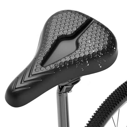 Bike Seat Cushion High-Resilient, Gel Padded Bike Seat Cover for Men & Women, Breathable & Hollow Design Comfort Bike Saddle for Cycling, Mountain Bikes,Road Bikes, Exercise Bikes