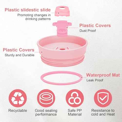 Tumbler Lids Replacement for 40oz Owala Cup, Replacement Spill Proof Splash Resistant Tumbler Lid, Reusable Tumbler Covers for Owala Cup Accessories,BPA-Free (light purple)
