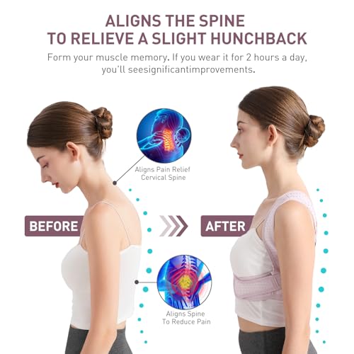 Posture Corrector For Women, Adjustable Back Brace For Posture, Back Posture Corrector Providing Pain Relief From Lumbar, Shoulder,Neck, And Clavicle, Back (L/XL 35-44 Inch)