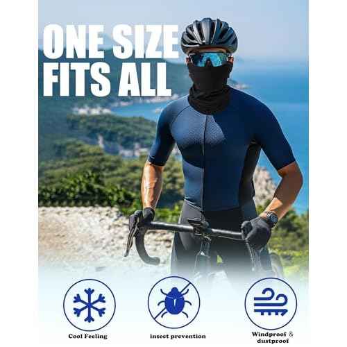 JHYWELL Cooling Neck Gaiter Face Mask, UV Protection Masks Gator, Windproof Bandana for Skiing, Fishing, Hiking, Cycling