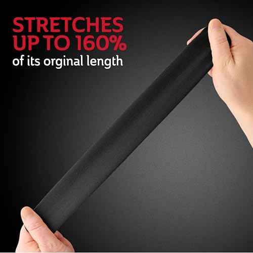 CURAD Performance Series IRONMAN Maximum Grip Kinesiology Tape, Sweat & Water Resistant Athletic Tape, Cotton Elastic Compression Support for Joints & Muscles, Black, 2 x 10 inches, 1 Roll (20 Strips)