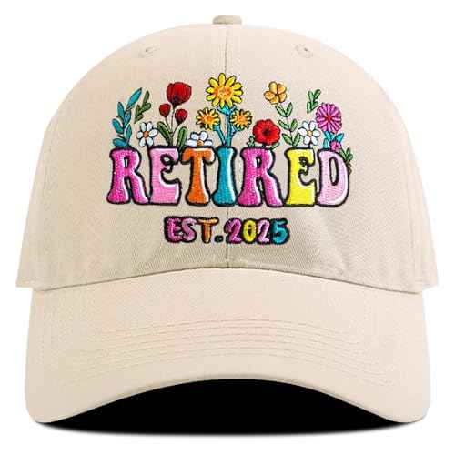 Embroidered Retired 2025 Hat, Retirement Adjustable Cotton Breathable Baseball Cap, Retirement Gifts for Men Woman