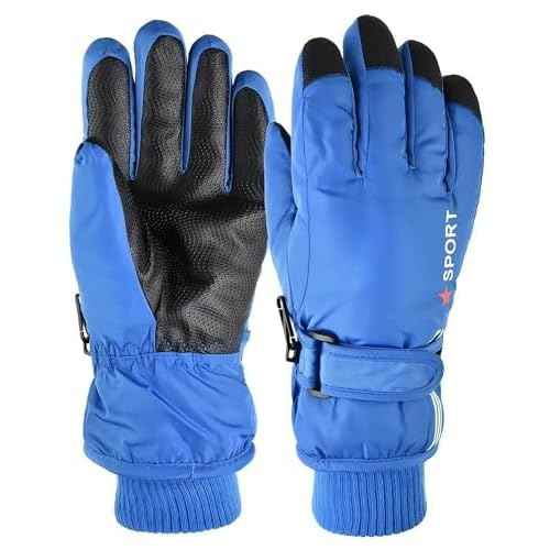 Kids Winter Snow Ski Gloves - Boys Girls Warm Breathable Waterproof Gloves for Outdoor Sports 5-10Y