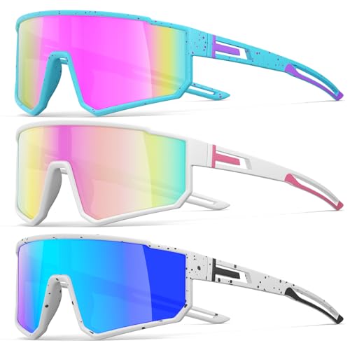 IKTOD 3 Pack Polarized Running Sunglasses for Women Mens Sunglasses UV Protection for Cycling Baseball Fishing