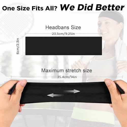 Headbands for Women - 12Pcs Non-Slip Cotton Cloth Headbands for Women's Hair Accessories,Fashion Sports Hair Bands & Ties,Soft Fabric for Yoga,Running,Workout