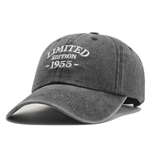 70th Birthday Gifts for Men Women, Happy 70th Birthday Decorations - Adjustable Embroidered Baseball Caps