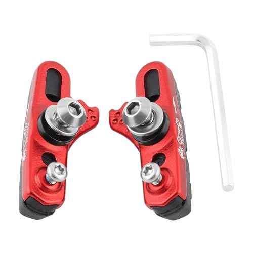 Bike Carbon Fiber Rim Brake Pads, 1 Pair Bicycle C-Brake Blocks Shoes Matte Aluminum Alloy Brake Boots for Front and Rear Wheel