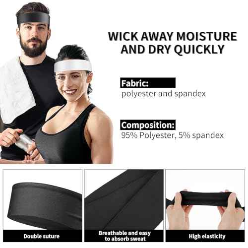 Headband Sports Sweatband, Mabor 3 Pack Adjustable Ninja Headband Karate Tie Back Sweat Wicking Head Band Head Ties for Men Women for Workout Basketball, Running, Tennis, Athletics
