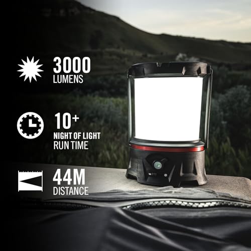 COAST EAL55R Dual Color LED Emergency Light, 3000 Lumen, 10+ Nights of Light, Variable Light Control, Durable for Outdoor & Survival, Black