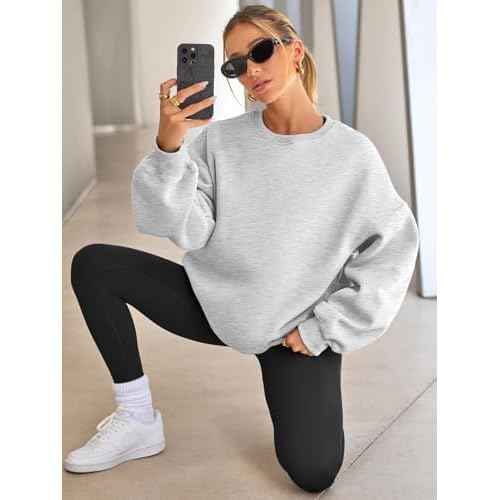 EFAN Womens Oversized Sweatshirts Hoodies Fleece Crewneck Sweaters Casual Tops Comfy Fall Fashion Outfits Winter Clothes 2025