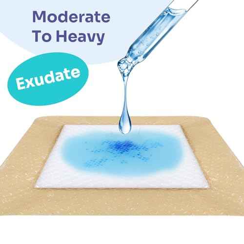 Conkote Silicone Foam Dressings 2'' X 2'', Large Bandages for Wound Care, Box of 10 Dressings