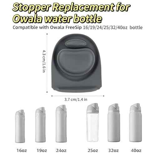 Joshey 6 Pack Rubber Seal Replacement Stopper, Compatible with Owala Freesip 24 Oz Bottle Spout Lid-Silicone Gasket Replacement Parts(Gray)