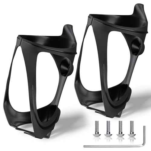 CITOOTY Bike Water Bottle Holder - 2 Pcs Ultralight Bicycle Cup Holder Cage with Screws Tool, Universal Resin Cycling Bottle Rack Brackets for Road MTB Mountain Bike, Fits for 2.75-3.94" Diameter Cup