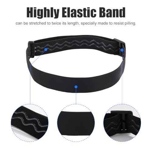Elastic Headlamp Strap, Black Headlamp Strap Replacement Headband Comfortable Not Easy to Fall Headlamp Band Fit for Most Black Diamond Petzl Princeton Tec Energizer Fenix Pelican Streamlight