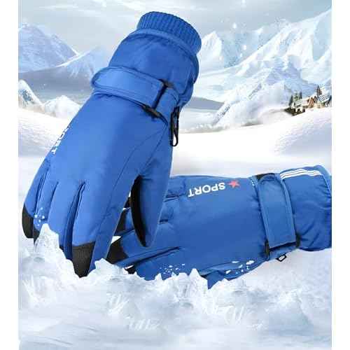Kids Winter Snow Ski Gloves - Boys Girls Warm Breathable Waterproof Gloves for Outdoor Sports 5-10Y